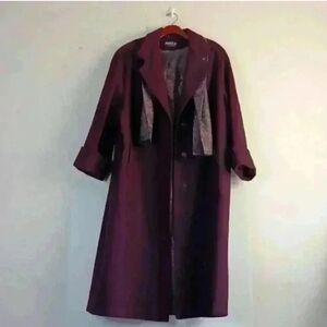 Jofeld by Forstmann Trench Coat Womens USA Double Breasted w/ scarf